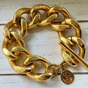 Ben-Amun Chunky Gold Tone Chain Bracelet Statement Designer